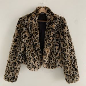 Vintage faux fur leopard jacket